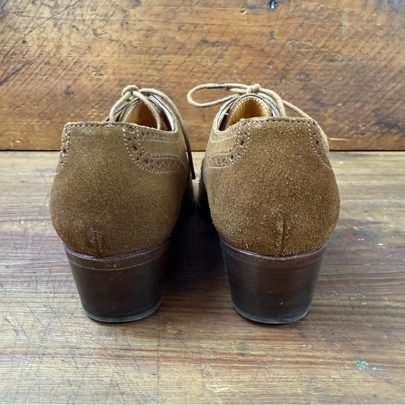 Vintage Ralph Lauren Suede Wingtip Oxford Shoe Size 7B Made in Italy - Picture 4 of 11